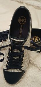 Michael Kors Navy Blue & White Sneakers